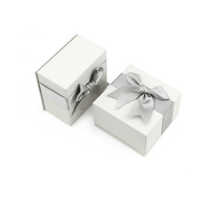 Luxury Exquisite Jewelry Box Custom White Jewelry Packaging Box With Ribbon Bow