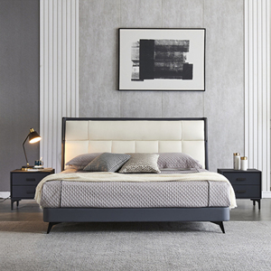 Letto matrimoniale moderno di lusso leggero in pelle 1.8 metri camera da letto matrimoniale letto matrimoniale letto morbido pacchetto mobili camera da letto di lusso - Product Image 2