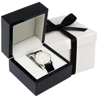 Boîte d'emballage de montre en carton de luxe de haute qualité avec logo personnalisé, lamination mate, gaufrage, doublure en éponge, fermeture magnétique pour
