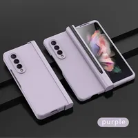 Étui PC à charnière intégrale avec emplacement pour S Pen pour Samsung Z Fold3 Fold4 Fold5 Fold6 Fold7, coque intégrée avec film, housse pliable OEM, faible MOQ