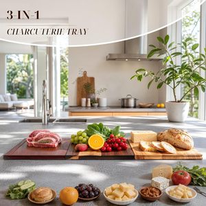 Planches à découper en bois en forme de livres avec support pour légumes, fromages, viandes, ensemble de 3 planches à découper pour la décoration de la cuisine - Product Image 5