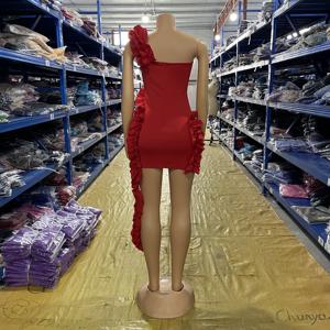 तेजी से शिपिंग cy901848 महिला रफ़ल मिनी ड्रेस सुंदर छोटे गुलाब महिला का प्रेम डिनर 2025 - Product Image 6