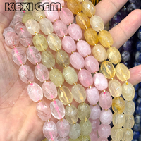 Perles de cristal naturel facettées en forme de baril, améthyste, lapis-lazuli, citrine, quartz, 12x15mm, perles de pierres précieuses facettées en vrac pour la fabrication de bijoux