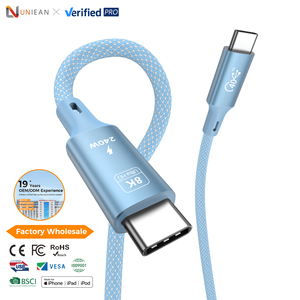 Cavo USB C 4.0 UNIEAN all'ingrosso per fabbriche, cavo di ricarica rapida USB Type-C 8K 100W 240W, <span class=keywords><strong>cavi</strong></span> dati da 2M 3M per <span class=keywords><strong>iPhone</strong></span> - Product Image 1
