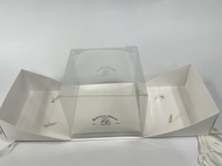 Boîte à gâteau carrée transparente de haute qualité de 6/8 \ "Emballage alimentaire portable pour les anniversaires Mousse à la crème Matériaux recyclés personnalisés