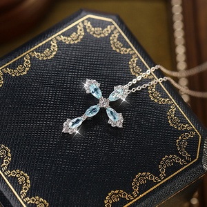 قلادة من الفضة الإسترلينية من SPJ ، مجوهرات عصرية من حجر الكريستال الطبيعي للرجال والنساء - Product Image 5