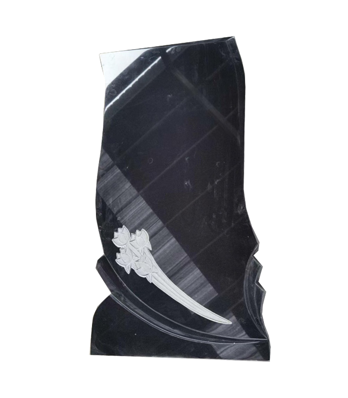 Натуральный черный гранитный камень, цветочный камень для кладбища, надгробный камень