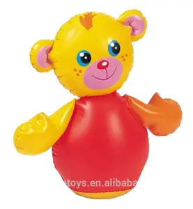 factory customized eco-friendly vinyl inflatable 3D teddy bear punching bag for children PVC blow up bop bag