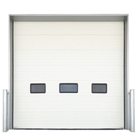 Porte de garage sectionnelle industrielle en acier avec fenêtre et lumière naturelle pour cour
