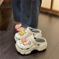 Sabots de jardin pour femmes à bout fermé, plateforme, mignons, d'été, perforés, antidérapants, à semelle épaisse, légers et confortables