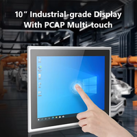 Panel PC Industrial Resistente de 10 Pulgadas, Sin Ventilador, Montado en Pared, con Pantalla Táctil IP65, Intel Core I3/i5/i7, Windows 10/11, en Stock