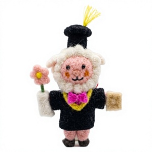 Handmade Wool Sheep Christmas Ornament Cartoon Eco-Friendly Traditional Indoor Decoration Small Tabletop Mount - Product Image 2