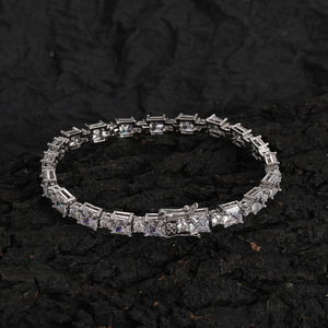 Pulsera de tenis de 5mm + 3mm con circonitas cuadradas y redondas, pulsera de pareja, tamaño Zircon Tanjing, collar de moda Lijing - Product Image 2