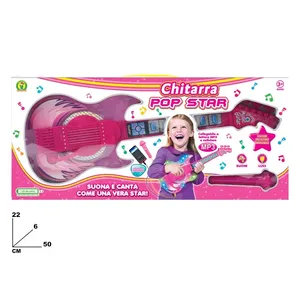 Guitare électrique Chitarra Pop Star 50 cm avec microphone et lumières pour enfants de 3 ans et plus - Product Image 1