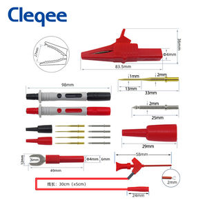 Cleqee P1600E 40 pièces Kit de sondes de <span class=keywords><strong>test</strong></span> pour multimètre avec fiches banane 4 mm, sondes de perforation automobiles isolées, crochets de <span class=keywords><strong>test</strong></span> CI et pinces crocodiles - Product Image 4