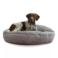 Vente chaude Personnalisable Logo Deluxe Faux Shearling Oreiller Rond Lit Pour Chien à Utiliser sur Lit Pour Chien