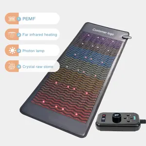 7 pietre preziose fisioterapia meditazione Energy Pemf Mat riscaldamento a infrarossi lontani promuove la circolazione sanguigna Crystal Therapy Mat