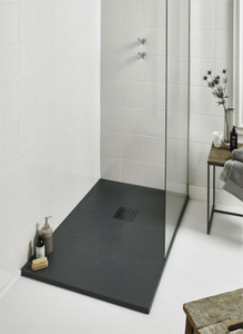 Wiselink baki Pancuran permukaan padat, disesuaikan hitam 60 "x 30" batu buatan untuk ruang mandi - Product Image 2