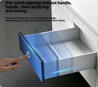 Promotion : Glissière de tiroir en acier laminé à froid, à ouverture par poussée, fermeture amortie, avec poignée 3D, pour armoire et tiroir