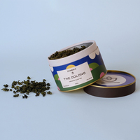 Boîte d'emballage cylindrique en carton écologique de qualité alimentaire OEM pour thé et café en poudre, sans plastique, avec gaufrage mat, directement de l'usine