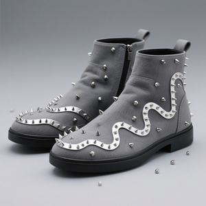 OEM ODM Fabrication de baskets personnalisées pour hommes Chaussures de basket-ball montantes à pointes en acier DIY Chaussures cloutées avec rivet en strass - Product Image 5