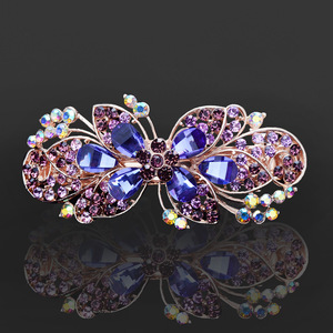 Pince à <span class=keywords><strong>cheveux</strong></span> <span class=keywords><strong>de</strong></span> luxe Ms-946 avec strass, motif floral papillon, pour <span class=keywords><strong>queue</strong></span> <span class=keywords><strong>de</strong></span> <span class=keywords><strong>cheval</strong></span>, élégante, plaquée or, pour <span class=keywords><strong>femme</strong></span>, pour mariage et soirée - Product Image 4
