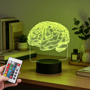 Lampe de bureau LED 3D en acrylique au design créatif, avec image 3D d'organes humains (cerveau, poumons), veilleuse - Product Image 1