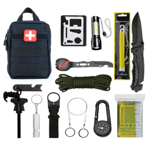 Kit de camping DIY 151 pièces, trousse de secours d'urgence en plein air, équipement d'aventure pour la randonnée et la chasse, trousse de premiers soins en nylon 600D FA257 - Product Image 2