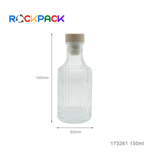 Récipient d'emballage alimentaire en verre vide de 150ml bouteilles en verre de thé au lait de jus avec bouchon en bois - Product Image 3