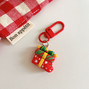 Christmas Promotional Gift Red Cartoon Resin PVC Lightweight Keychain Santa Claus Charms for Bags and Cars <b>Cute</b> Design for Women - Product Image 1