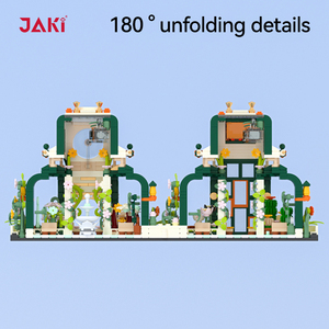 JAKI Flower House <span class=keywords><strong>City</strong></span> Street <span class=keywords><strong>View</strong></span> Monet Garden MOC Toy Construction Building Blocks Set di giocattoli per ragazze - Product Image 6
