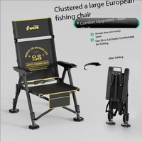 Chaise de pêche pliable verticale tout-terrain avec réglage en hauteur, portable pour la pêche en eau sauvage, vente en gros