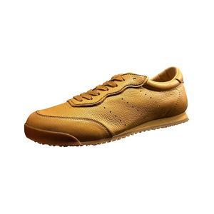 Genuine Leather Men's Casual Sneakers Brownish <b>White</b> Low Heel <b>Lace</b> Up Breathable Daily Wear Fitness Walking Shoes - Product Image 1
