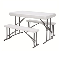 Nouveau banc pliant en plastique HDPE blanc de 4 pieds pour une fête extérieure intérieure