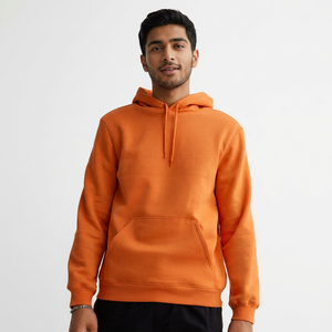 Sudadera con capucha de poliéster/algodón extragrande con media cremallera para hombre, para gimnasio y fitness, con logo personalizado, estampado con bloques de color, tela polar de alta calidad, talla grande. - Product Image 1