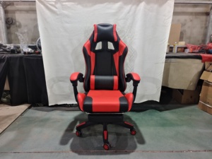 Grandes <span class=keywords><strong>et</strong></span> hautes chaises <span class=keywords><strong>de</strong></span> jeu sur ordinateur en cuir <span class=keywords><strong>noir</strong></span> <span class=keywords><strong>et</strong></span> <span class=keywords><strong>rouge</strong></span> - Product Image 2