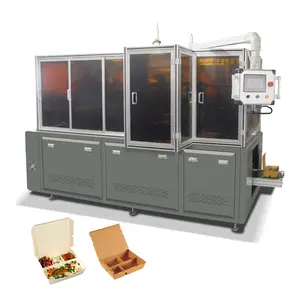 Otomatik akıllı tek kullanımlık kağit kutu cupcakes yiyecek alın kutu şekillendirme makinesi öğle yemeği kutu yapma makinesi