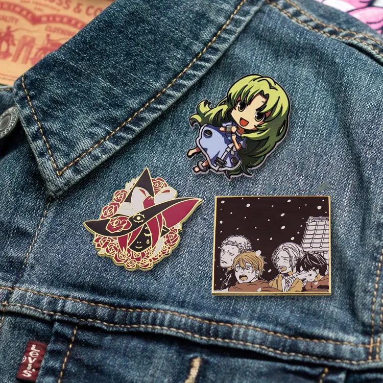 Wholesaler Design Metal Enamel Pin Custom Logo Cartoon Anime Souvenir Badge Pin Send Friend Bag Clothes Ornament Brooch Pin