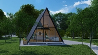 Maison de vacances mobile de conception libre, maison conteneur à structure en acier pour loisirs, maisons préfabriquées de luxe triangulaires en A