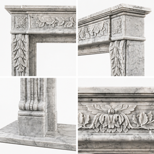 Customized Marble <b>Fireplace</b> Modern Hand Carved Luxury Carrara Grey Marble <b>Fireplace</b> Mantel Marble <b>Fireplace</b> Surround - Product Image 3
