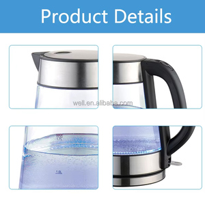 1.7L 2200W Heat Resistant Chinese Color <strong>Changing</strong> Glass Electric Tea <strong>Kettle</strong> Electric <strong>Kettle</strong> with Tea Infuser - Product Image 5