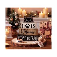 Ensemble de 4 panneaux en bois pour chat, décoration de plateau à étages style ferme