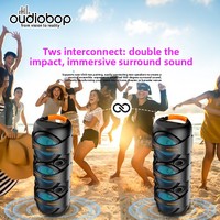 Système audio sans fil pour fête en plein air avec logo personnalisé, haut-parleur extérieur, son BT 5.3, liaison TWS pour plage, stéréo haute fidélité
