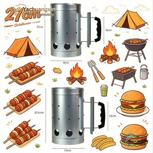 Encendedor de barbacoa metálico con asa, herramienta ligera para encender fuego en exteriores y camping - Product Image 3