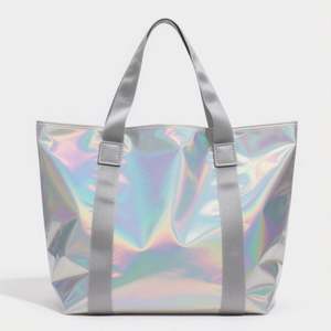 Sac fourre-tout personnalisé avec logo, réutilisable, écologique, recyclable, holographique, iridescent, métallique, laminé, non tissé, pailleté pour supermarché - Product Image 4