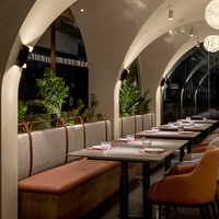 Designs de mobilier de café de luxe, style moderne, canapés de restaurant, banquettes, ensemble de table et de chaises de café moderne, projet commercial