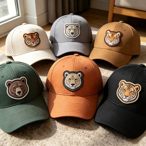Casquettes de baseball structurées à 6 panneaux avec <span class=keywords><strong>logo</strong></span> brodé personnalisé, bord incurvé, perforations découpées au laser, pour la randonnée, le camping, le golf, casquettes de camionneur - Product Image 6
