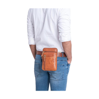Pochette de cou antivol en cuir de qualité supérieure, étanche, pour téléphone portable, à suspendre, petite pochette de poitrine, fabriquée en usine BSCI
