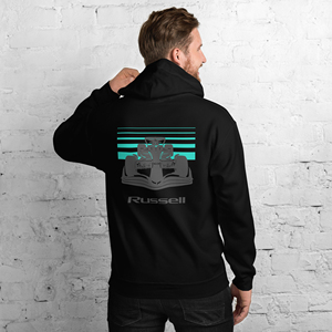 Sudadera con Capucha Unisex de Carreras de Autos en Blanco y Negro, Sudadera Moderna de Carreras de Autos, Ropa Deportiva para Hombre y Mujer - Product Image 6