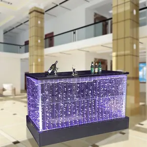 Mesa de burbujas de agua brillante, barra de Bar LED, mesa de bar, muebles de club nocturno